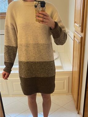 Dex Cream Knit Sweater dress